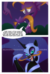 Size: 650x958 | Tagged: safe, artist:rizcifra, character:nightmare moon, character:princess luna, character:steven magnet, episode:friendship is magic, g4, my little pony: friendship is magic, comic, moustache