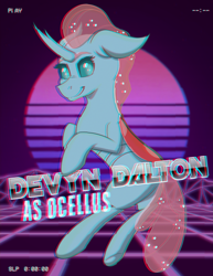 Size: 2975x3850 | Tagged: safe, artist:lula-moonarts, character:ocellus, species:changeling, species:reformed changeling, chromatic aberration, devyn dalton, female, harmonycon, harmonycon 2019, poster, solo, voice actor