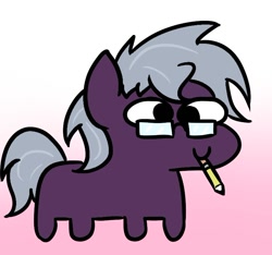 Size: 786x737 | Tagged: safe, artist:tjpones, oc, oc only, oc:jtsenop, species:earth pony, species:pony, derp, earth pony oc, glasses, gradient background, male, mouth hold, pencil, solo
