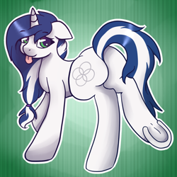 Size: 1024x1024 | Tagged: safe, artist:tuxisthename, oc, oc only, oc:muffinkarton, species:pony, species:unicorn, butt, female, looking at you, mare, plot, solo, tongue out