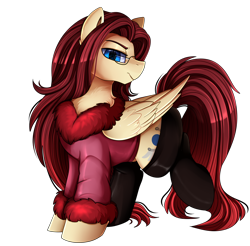 Size: 3026x2983 | Tagged: safe, artist:pridark, oc, oc:blade dancer, oc:reverse roll, species:pegasus, species:pony, clothing, commission, female, glasses, high res, mare, simple background, solo, transparent background