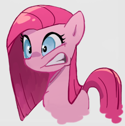 Size: 337x339 | Tagged: safe, artist:baekgup, artist:rirepink, edit, character:pinkamena diane pie, character:pinkie pie, species:earth pony, species:pony, bust, cropped, female, gray background, mare, simple background, solo