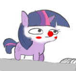 Size: 158x147 | Tagged: safe, artist:tjpones, edit, character:twilight sparkle, character:twilight sparkle (unicorn), species:pony, species:unicorn, clown, cropped, female, picture for breezies, solo, twiggie