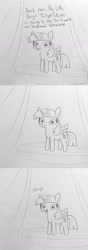 Size: 722x2048 | Tagged: safe, artist:tjpones, character:twilight sparkle, character:twilight sparkle (alicorn), species:alicorn, species:pony, bait and switch, comic, curtains, cute, female, lineart, looking at you, mare, monochrome, n word, neigh, open mouth, smiling, solo, spread wings, text, traditional art, twiabetes, wide eyes, wings