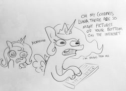 Size: 1200x864 | Tagged: safe, artist:tjpones, character:princess celestia, character:princess luna, species:pony, crying, duo, female, internet, keyboard, open mouth, s1 luna