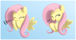 Size: 1040x550 | Tagged: safe, artist:ctb-36, artist:egophiliac, character:fluttershy, species:pegasus, species:pony, colored, cute, eyes closed, female, hnnng, laughing, mare, shyabetes, smiling, solo