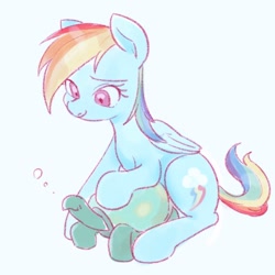 Size: 600x600 | Tagged: safe, artist:yakieringi014, character:rainbow dash, character:tank, species:pegasus, species:pony, cute, female, mare, petting, simple background, sitting, tortoise, white background