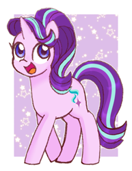Size: 924x1200 | Tagged: safe, artist:ch-chau, artist:chautung, character:starlight glimmer, species:pony, species:unicorn, cute, female, glimmerbetes, looking up, mare, open mouth, simple background, smiling, solo, white background