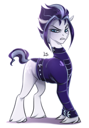 Size: 2061x2965 | Tagged: safe, artist:lavendersweet69, character:snow hope, species:earth pony, species:pony, episode:fake it 'til you make it, background pony, goth, high res, male, simple background, solo, stallion, unshorn fetlocks, white background