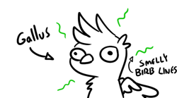 Size: 640x357 | Tagged: safe, artist:tjpones, part of a set, character:gallus, species:griffon, gallabuse, male, simple background, solo, stink lines, stinky birb, white background