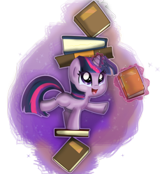Size: 5587x6104 | Tagged: safe, artist:pridark, character:twilight sparkle, species:pony, species:unicorn, absurd resolution, balance, balancing, book, cute, filly, filly twilight sparkle, happy, simple background, smiling, solo, transparent background, twiabetes