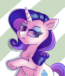 Size: 3000x3500 | Tagged: safe, artist:tuxisthename, character:rarity, species:pony, species:unicorn, abstract background, chest fluff, cute, female, high res, leg fluff, mare, raised hoof, raribetes, solo