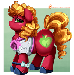 Size: 3509x3550 | Tagged: safe, artist:pridark, character:big mcintosh, species:earth pony, species:pony, clothing, dress, female, macareina, mare, rule 63, shoes, solo
