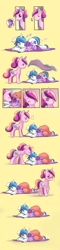 Size: 856x3546 | Tagged: safe, artist:ende26, character:princess cadance, character:shining armor, character:twilight sparkle, ship:shiningcadance, episode:slice of life, g4, my little pony: friendship is magic, ..., blanket, blushing, colored pupils, comic, cute, cutedance, dialogue, ende will be the end of us, eye clipping through hair, female, heart, hnnng, kissing, magic, male, pictogram, question mark, shining adorable, shipping, sleeping, speech bubble, straight, sweet dreams fuel, teen princess cadance, twiabetes, younger, zzz