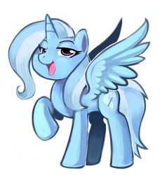 Size: 750x821 | Tagged: safe, artist:ende26, character:trixie, species:alicorn, species:pony, alicornified, race swap, raised hoof, simple background, solo, trixiecorn, white background