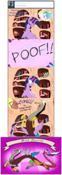 Size: 1249x3526 | Tagged: safe, artist:grievousfan, character:discord, character:princess celestia, character:twilight sparkle, character:twilight sparkle (alicorn), species:alicorn, species:draconequus, species:earth pony, species:pony, alicornified, angry, ask, best princess, comic, duo, female, golden oaks library, hilarious in hindsight, male, mare, multiple wings, race swap, tail hold