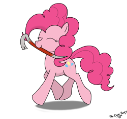 Size: 1821x1712 | Tagged: safe, artist:sandwich-anomaly, character:pinkie pie, species:earth pony, species:pony, crowbar, mouth hold