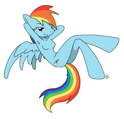 Size: 2182x2100 | Tagged: safe, artist:sandwich-anomaly, character:rainbow dash, species:anthro, species:unguligrade anthro, armpits, barbie doll anatomy, breasts, female, nudity, skinny