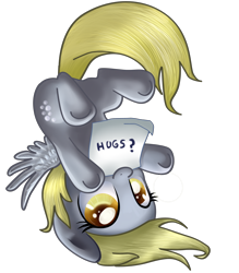 Size: 4875x5557 | Tagged: safe, artist:pridark, character:derpy hooves, species:pegasus, species:pony, absurd resolution, chibi, cute, female, mare, mouth hold, note, pridark is trying to murder us, simple background, solo, transparent background, upside down
