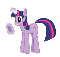 Size: 690x665 | Tagged: safe, artist:uc77, character:twilight sparkle, character:twilight sparkle (unicorn), species:pony, species:unicorn, female, game boy, glowing horn, magic, mare, photoshop, simple background, solo, telekinesis, transparent background