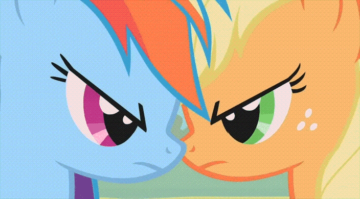 Size: 704x390 | Tagged: safe, artist:superedit, edit, edited screencap, screencap, character:applejack, character:rainbow dash, episode:fall weather friends, g4, my little pony: friendship is magic, animated, licking, spit, spit on face, the great and powerful superedit, tongue out, wat