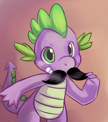 Size: 1092x1231 | Tagged: safe, artist:ende26, character:spike, moustache, solo