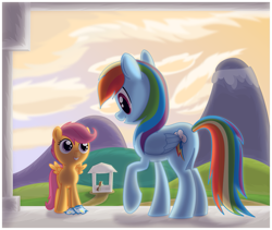 Size: 983x830 | Tagged: safe, artist:ctb-36, character:rainbow dash, character:scootaloo, species:pegasus, species:pony, scootalove, ticket, tickets