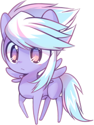 Size: 380x505 | Tagged: safe, artist:pekou, character:cloudchaser, chibi, cute, solo