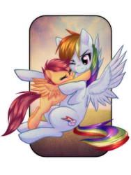 Size: 600x800 | Tagged: safe, artist:rizcifra, character:rainbow dash, character:scootaloo, species:pegasus, species:pony, g4, crying, cute, duo, female, filly, hnnng, hug, mare, scootalove