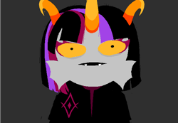 Size: 650x450 | Tagged: dead source, safe, artist:frostedwarlock, character:twilight sparkle, crossover, female, fins, gray background, homestuck, horns, simple background, solo, species swap, troll (homestuck), trollified