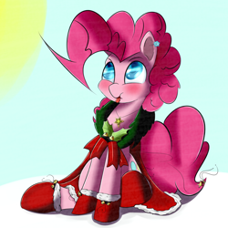 Size: 1024x1024 | Tagged: safe, artist:madacon, character:pinkie pie, christmas, solo