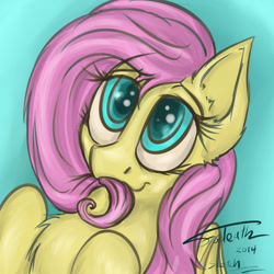 Size: 950x950 | Tagged: safe, artist:foldeath, character:fluttershy, chest fluff, solo