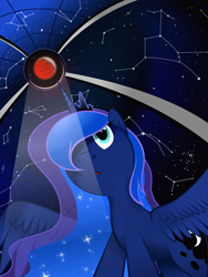 Size: 3000x4000 | Tagged: safe, artist:flamevulture17, character:princess luna, blood moon, constellation, eclipse, lunar eclipse, orion (constellation), solo