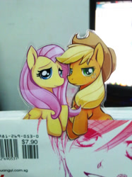 Size: 712x950 | Tagged: safe, artist:ende26, character:applejack, character:fluttershy, irl, manga, paper child, photo