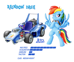 Size: 1929x1614 | Tagged: safe, artist:blue-paint-sea, character:rainbow dash, kart stats, mario kart, parody, ponykart