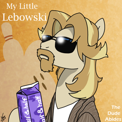 Size: 1226x1230 | Tagged: safe, artist:sandwich-anomaly, character:jeff letrotski, species:pony, beard, facial hair, mullet, ponified, sunglasses, the big lebowski