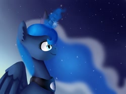 Size: 1024x768 | Tagged: safe, artist:iponylover, character:princess luna, magic, smiling, solo
