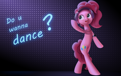 Size: 3840x2400 | Tagged: safe, artist:roadsleadme, character:pinkie pie, dancing, headphones, high res