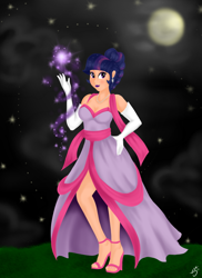 Size: 1272x1745 | Tagged: safe, artist:silver1kunai, character:twilight sparkle, species:human, clothing, dress, feet, female, gloves, gown, high heels, humanized, solo