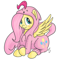Size: 1198x1214 | Tagged: safe, artist:silver1kunai, character:fluttershy, clothing, pajamas, solo