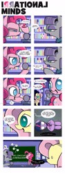 Size: 2000x5332 | Tagged: safe, artist:inkypsycho, character:fluttershy, character:maud pie, character:pinkie pie, character:twilight sparkle, character:twilight sparkle (alicorn), species:alicorn, species:pony, ball, bloodshot eyes, comic, dialogue, female, fetal position, mare, math, narrowed eyes, pi, punctuated for emphasis, rock, shrunken pupils, speech bubble