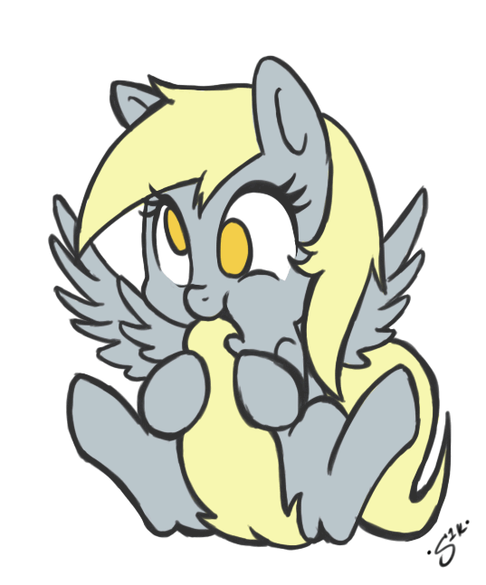 Size: 537x647 | Tagged: safe, artist:silver1kunai, character:derpy hooves, species:pegasus, species:pony, animated, chewing, cute, dawwww, derpabetes, derpy doing derpy things, diabetes, female, gif, mare, no pupils, nom, simple background, solo, spread wings, tail bite, tail chewing, weapons-grade cute, white background, wings