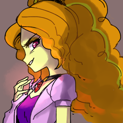 Size: 500x500 | Tagged: dead source, safe, artist:baekgup, character:adagio dazzle, equestria girls:rainbow rocks, g4, my little pony:equestria girls, colored pupils, female, gem, looking at you, looking sideways, pendant, siren gem, solo, the dazzlings