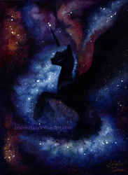 Size: 1519x2072 | Tagged: safe, artist:dracontiar, character:nightmare moon, character:princess luna, species:alicorn, species:pony, eyes closed, female, mare, missing accessory, night, solo, space, stars, watermark