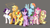 Size: 1920x1080 | Tagged: safe, artist:deannart, character:applejack, character:fluttershy, character:pinkie pie, character:rainbow dash, character:rarity, character:spike, character:sunset shimmer, character:twilight sparkle, character:twilight sparkle (alicorn), species:alicorn, species:dragon, species:earth pony, species:pegasus, species:pony, species:unicorn, g4, action pose, alternate mane seven, angry, badass, cupcake, female, flutterbadass, gray background, mane seven, mane six, mare, profile, rope, simple background, three quarter view, wallpaper