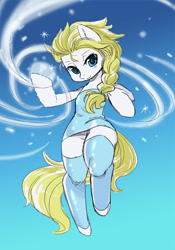 Size: 900x1288 | Tagged: safe, artist:shepherd0821, crossover, elsa, frozen (movie), ponified, semi-anthro, solo