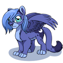 Size: 900x900 | Tagged: safe, artist:nothingspecialx9, character:princess luna, big cat, cute, female, lion, lioness, lionified, s1 luna, simple background, solo, species swap, transparent background, wings