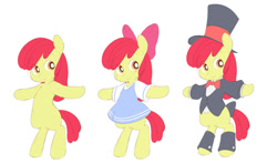 Size: 1280x756 | Tagged: safe, artist:ende26, character:apple bloom, species:pony, bipedal, clothing, dress, hat, top hat