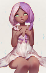 Size: 800x1280 | Tagged: safe, artist:frali, character:sweetie belle, species:human, clothing, dark skin, dress, humanized, lips, moderate dark skin