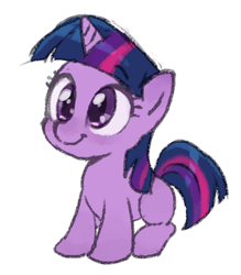 Size: 371x423 | Tagged: dead source, safe, artist:baekgup, character:twilight sparkle, species:pony, species:unicorn, cute, female, filly, filly twilight sparkle, simple background, solo, twiabetes, twismile, white background